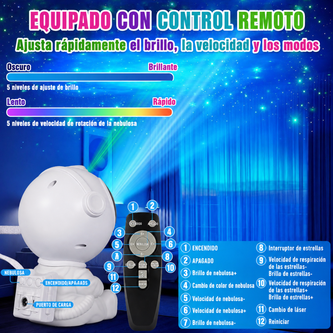 Proyector de Galaxia Astronauta LED